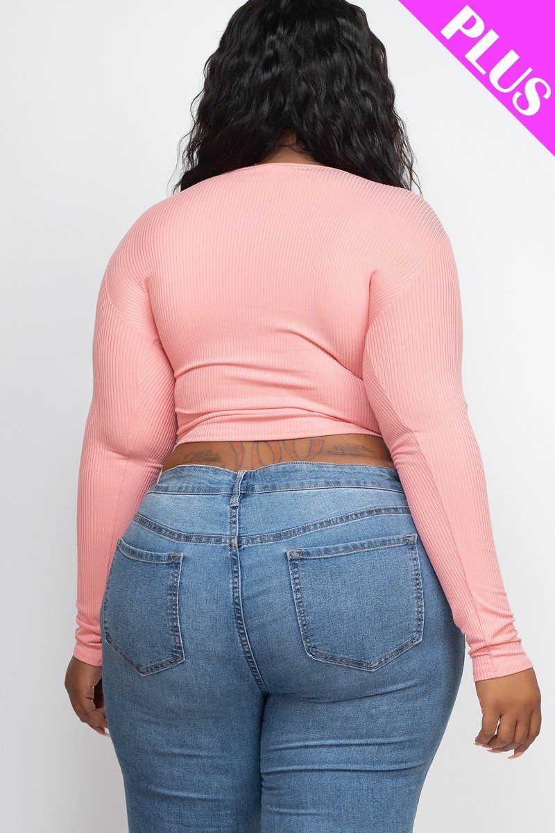 Plus Size Shirred Cropped Top